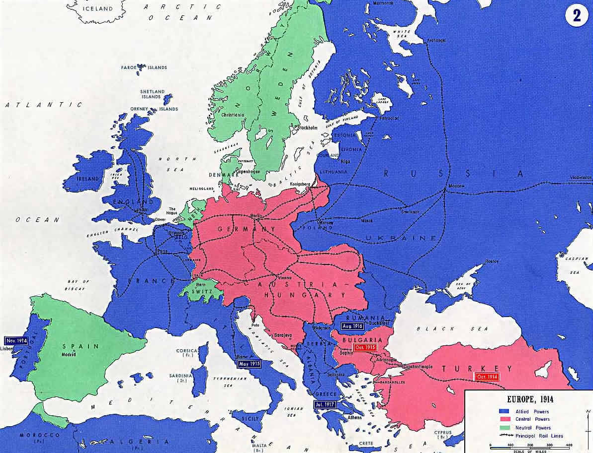 Europe Map World War