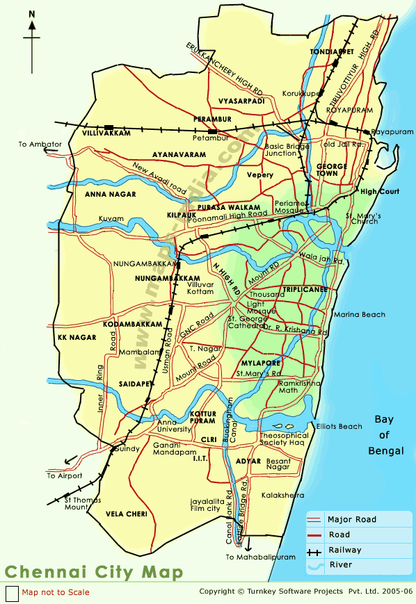 Chennai Map and Chennai Satellite Image