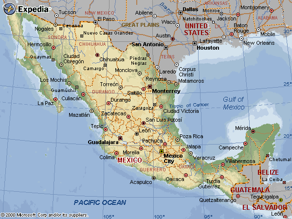 Mexico Map And Mexico Satellite Image