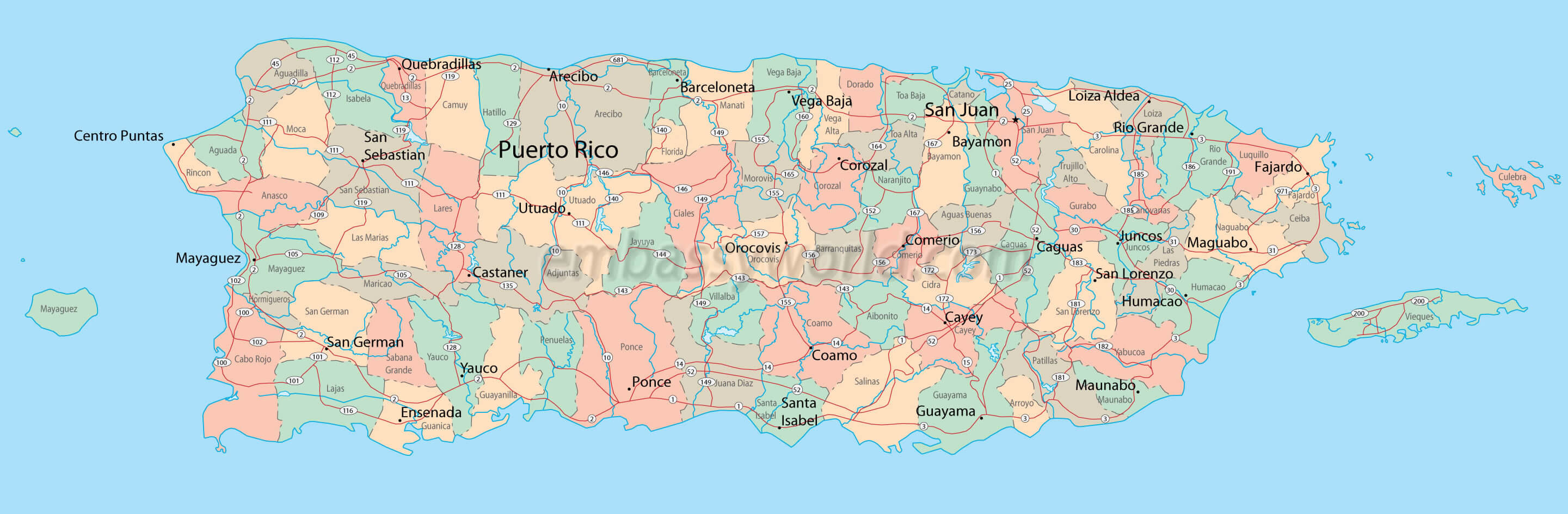 Puerto Rico Map And Puerto Rico Satellite Images