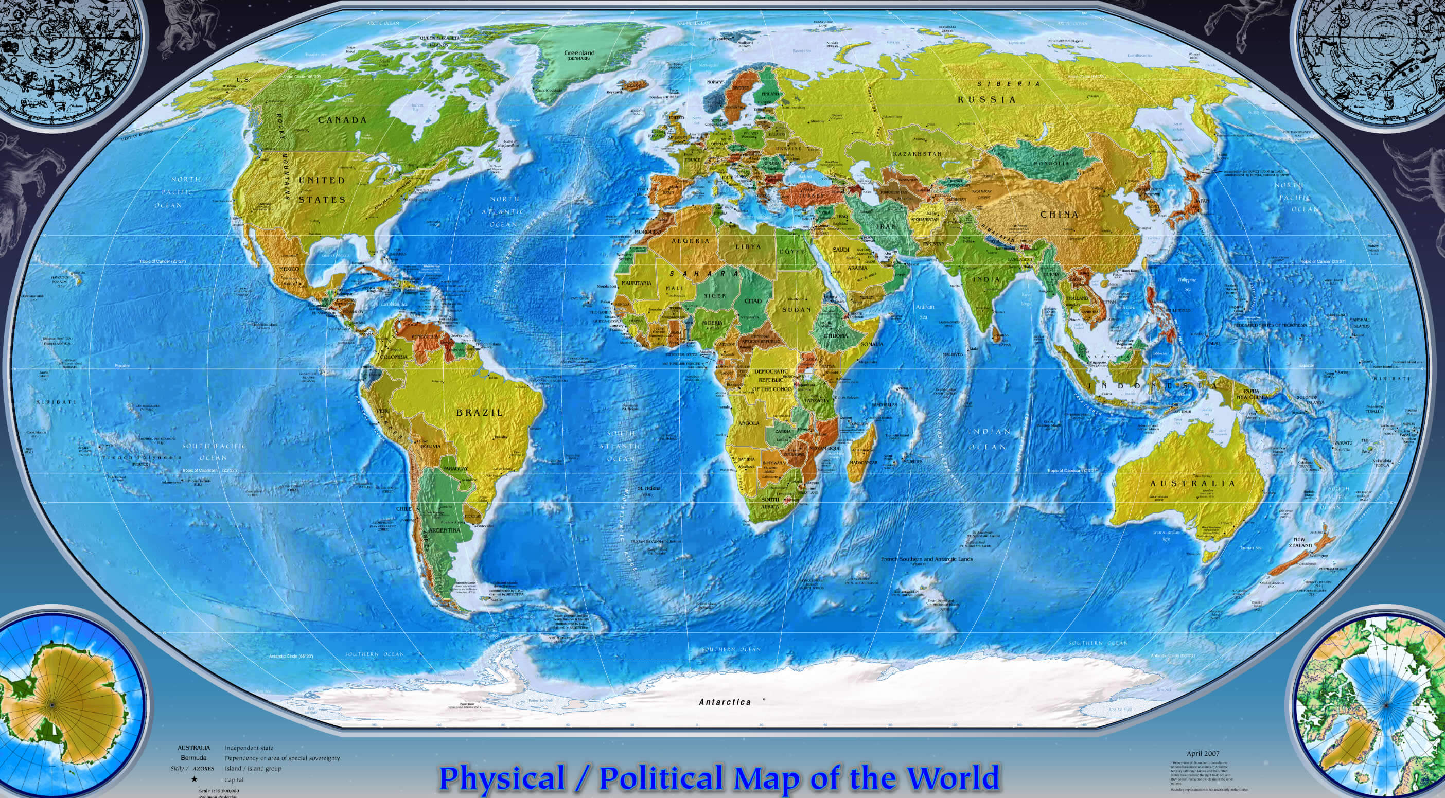 World Atlas Physical Maps