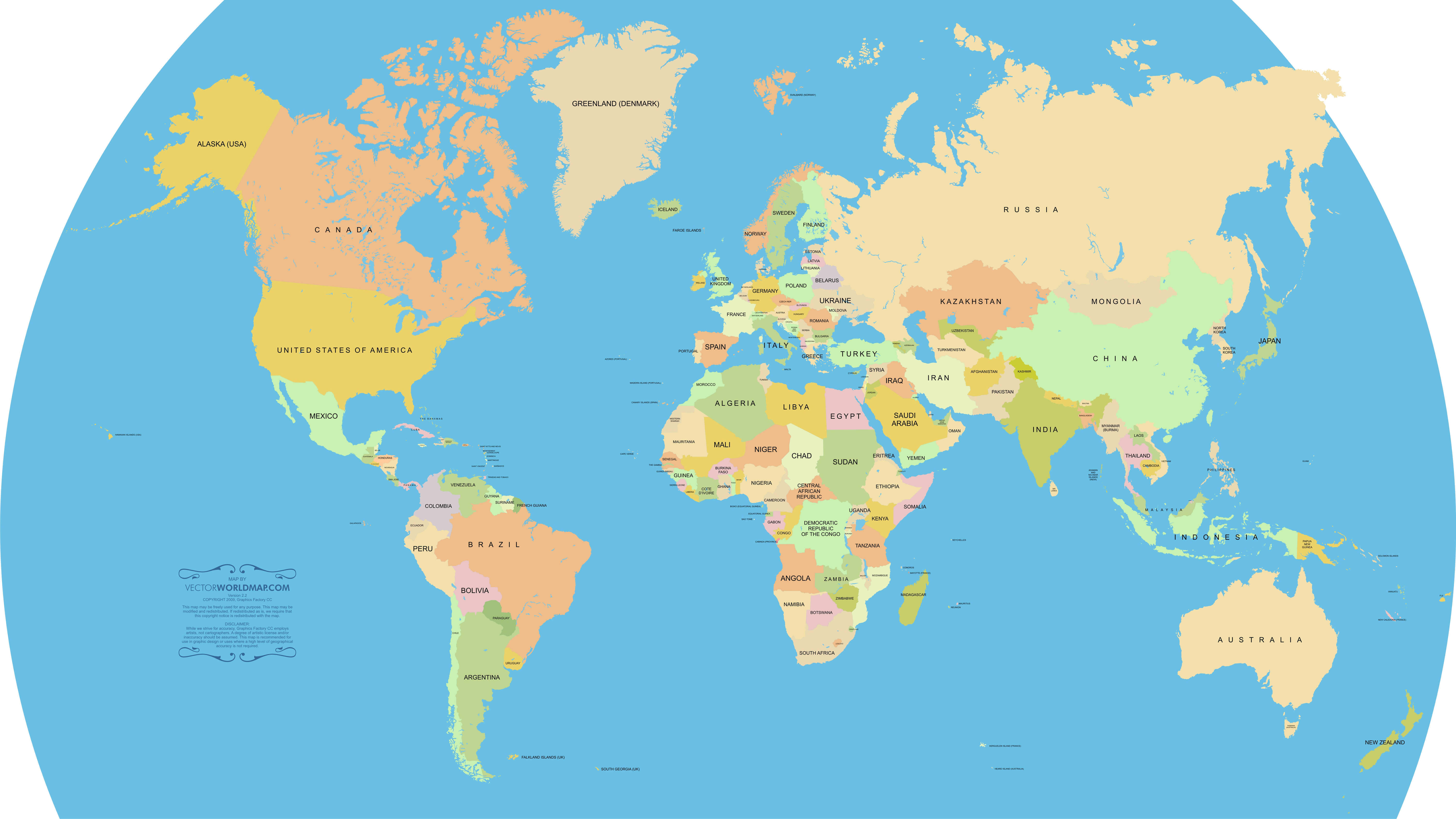 WORLD VECTOREL MAP