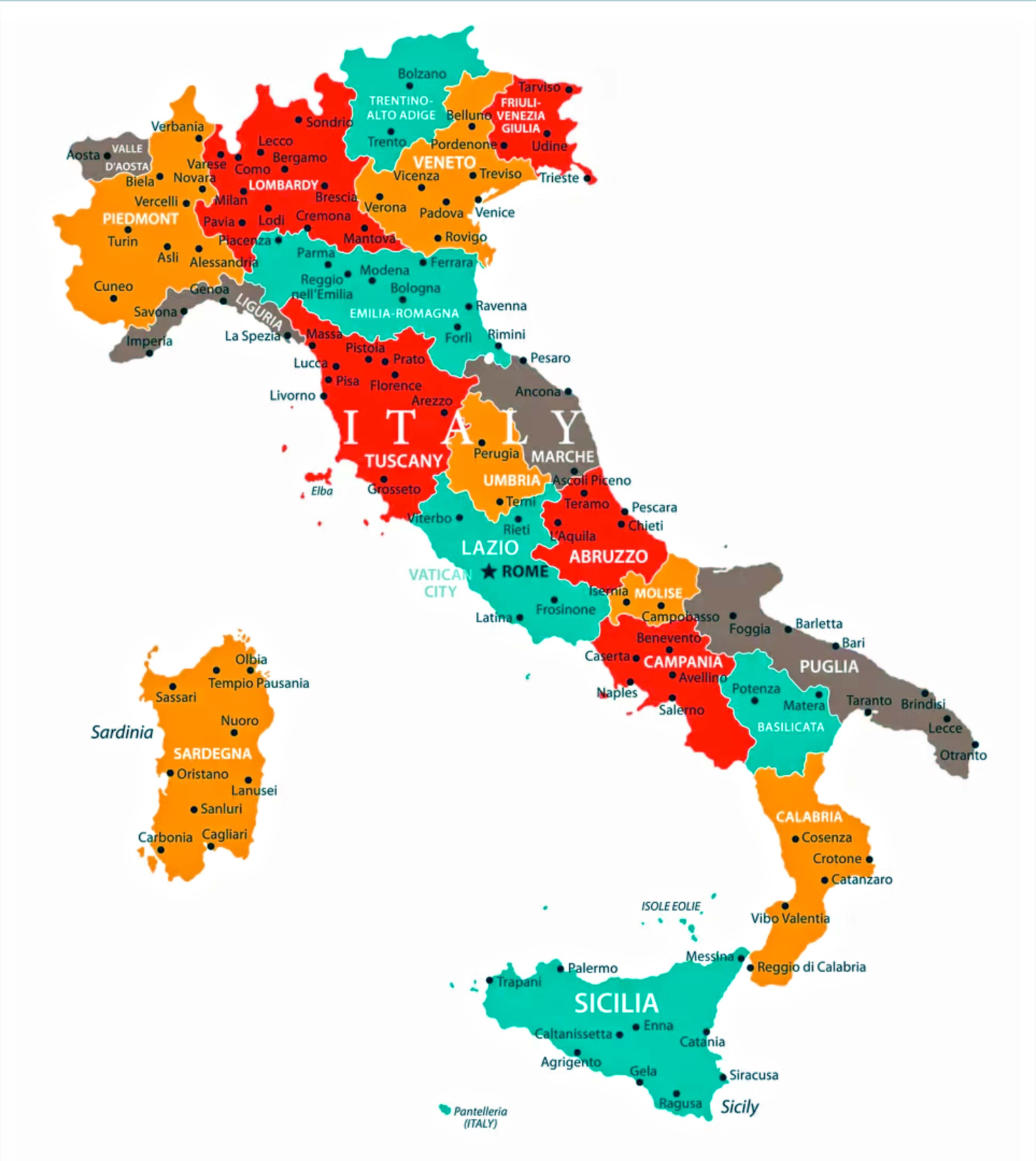 Italy Regions Map