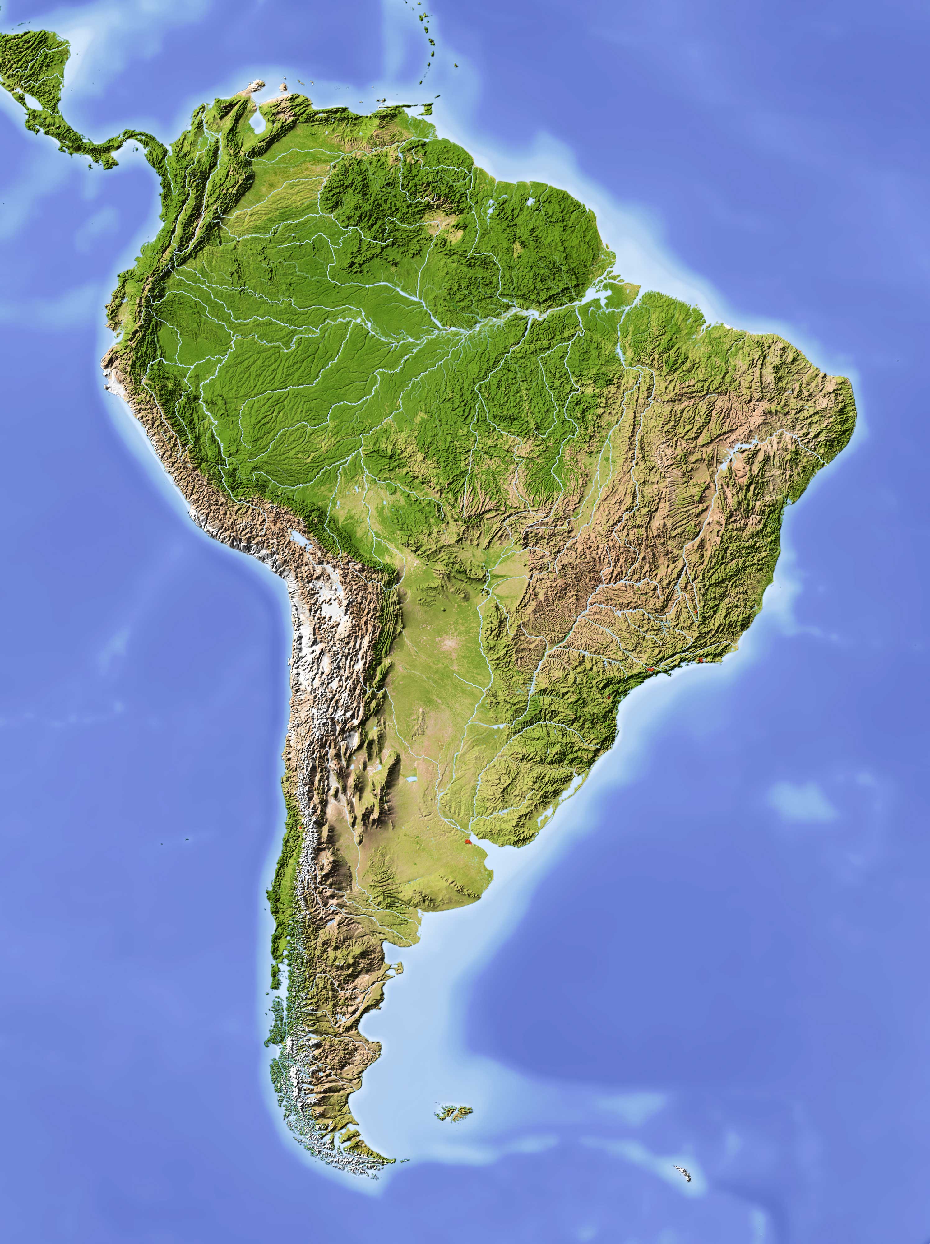 South America Relief Map