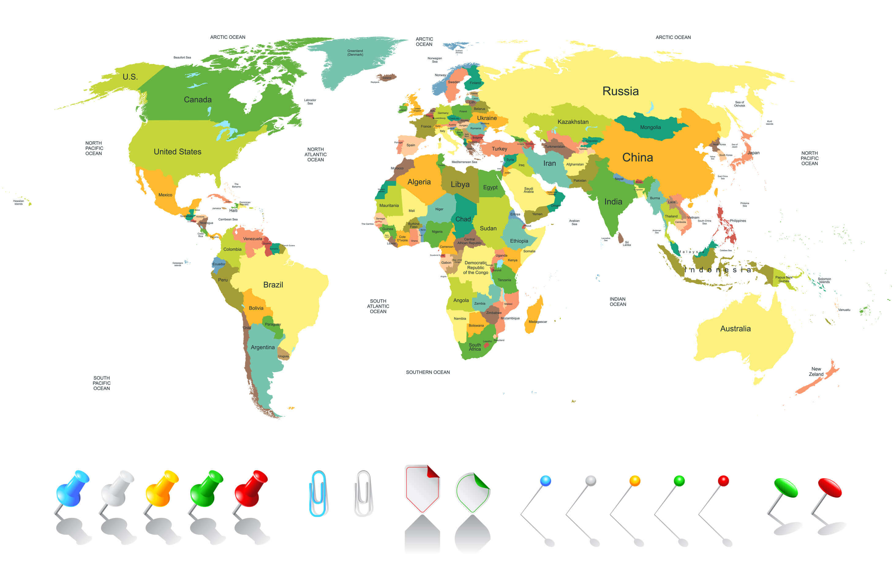 Africa Political World Map with Infographic