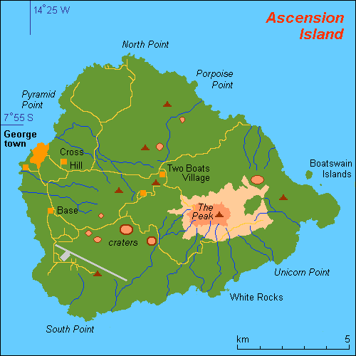 Map of Ascension Island