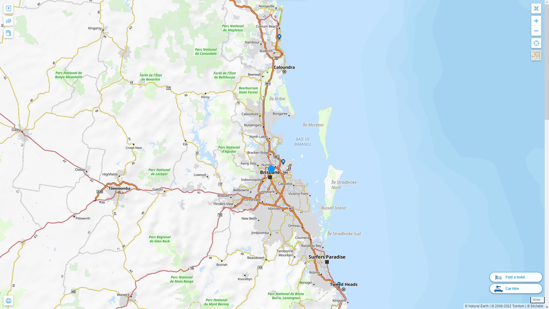 Brisbane Map and Brisbane Satellite Images