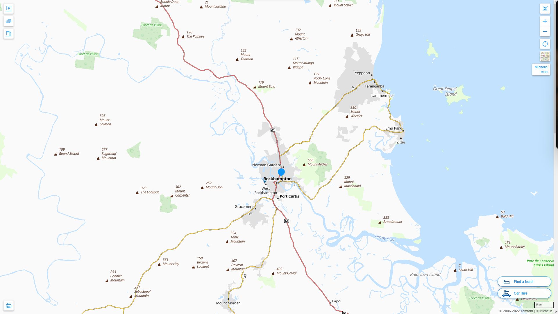 Rockhampton Map and Rockhampton Satellite Images