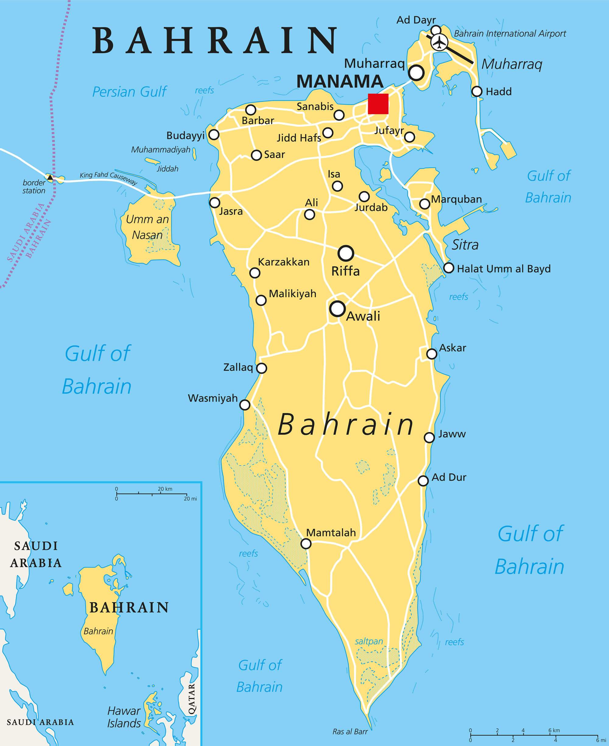 Bahrain political map