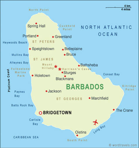 Map Of Barbados