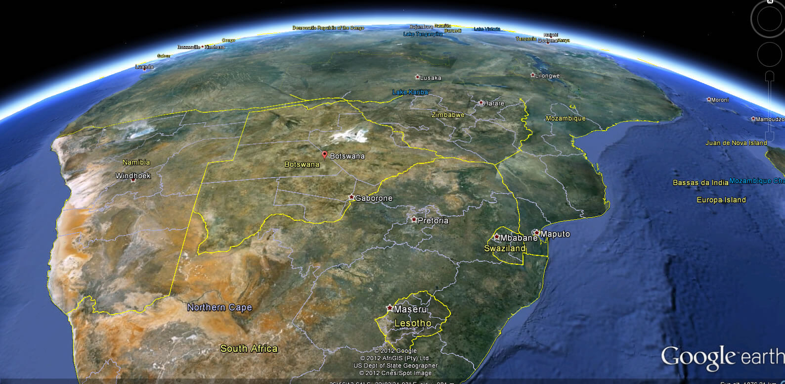 Satellite Map Of Botswana Botswana Map And Botswana Satellite Images