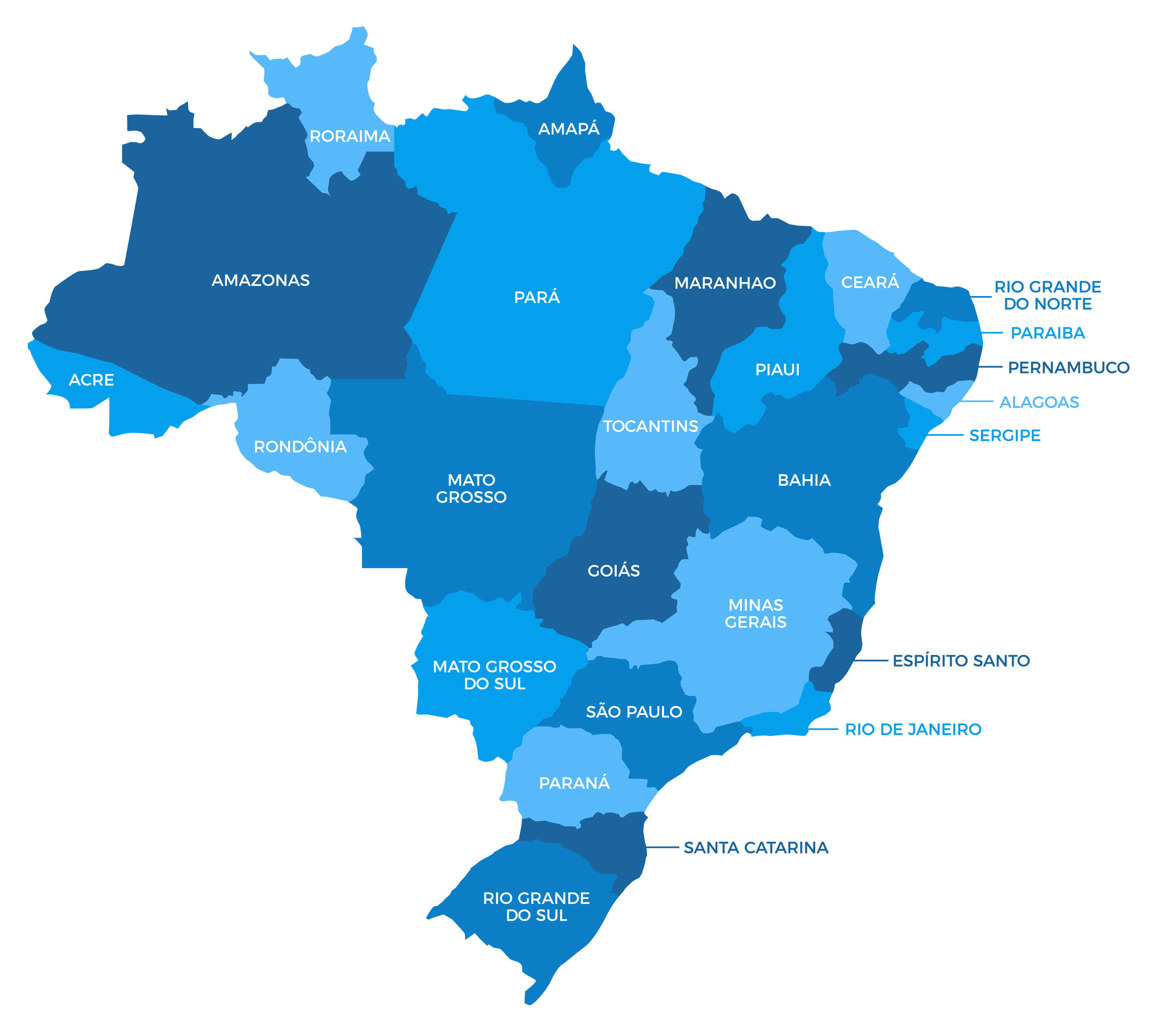 Brazil Regions Map