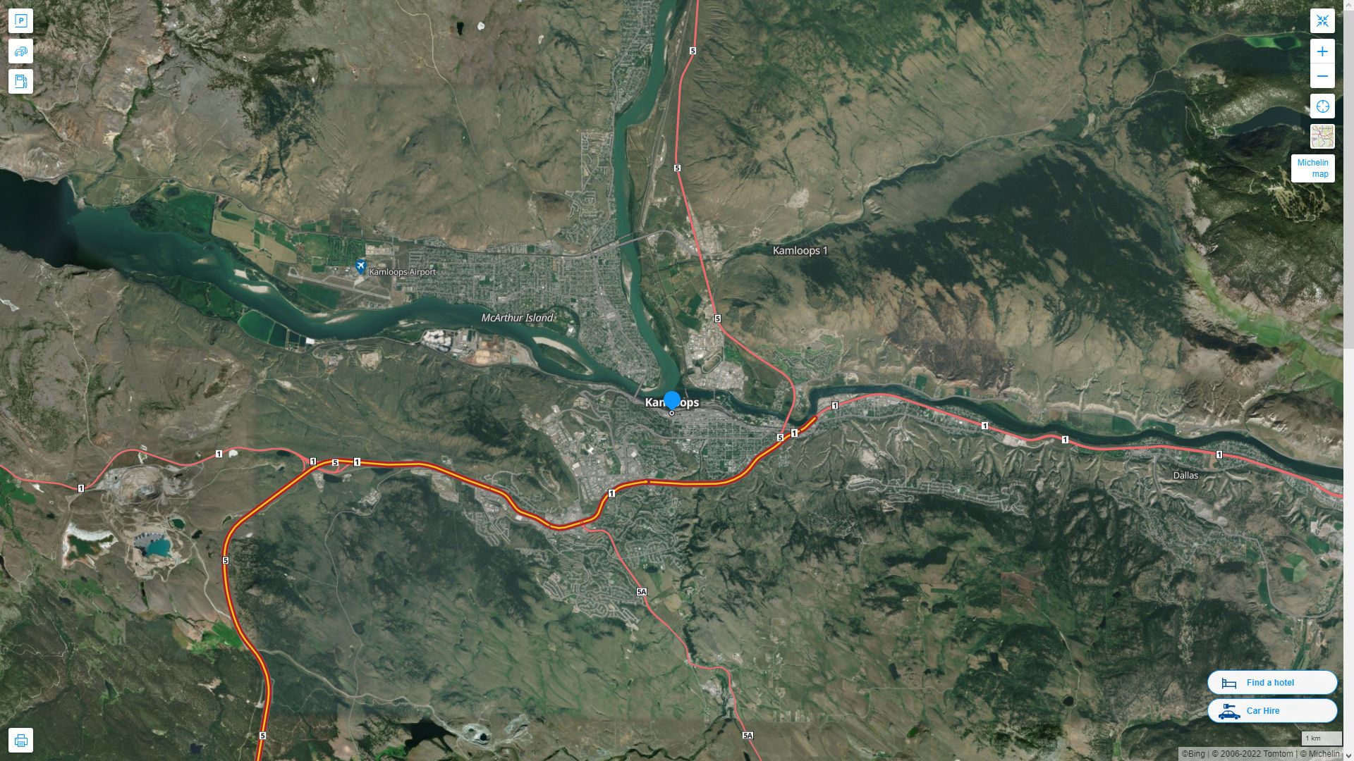 Kamloops Map and Kamloops Satellite Images