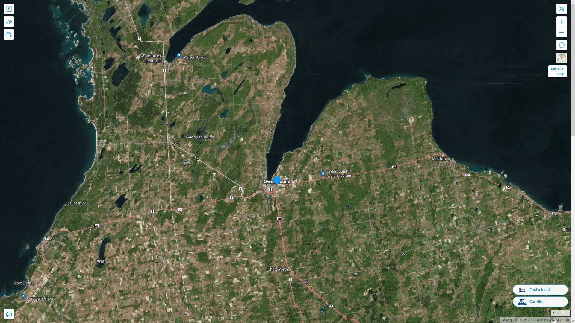 Owen Sound Map and Owen Sound Satellite Images