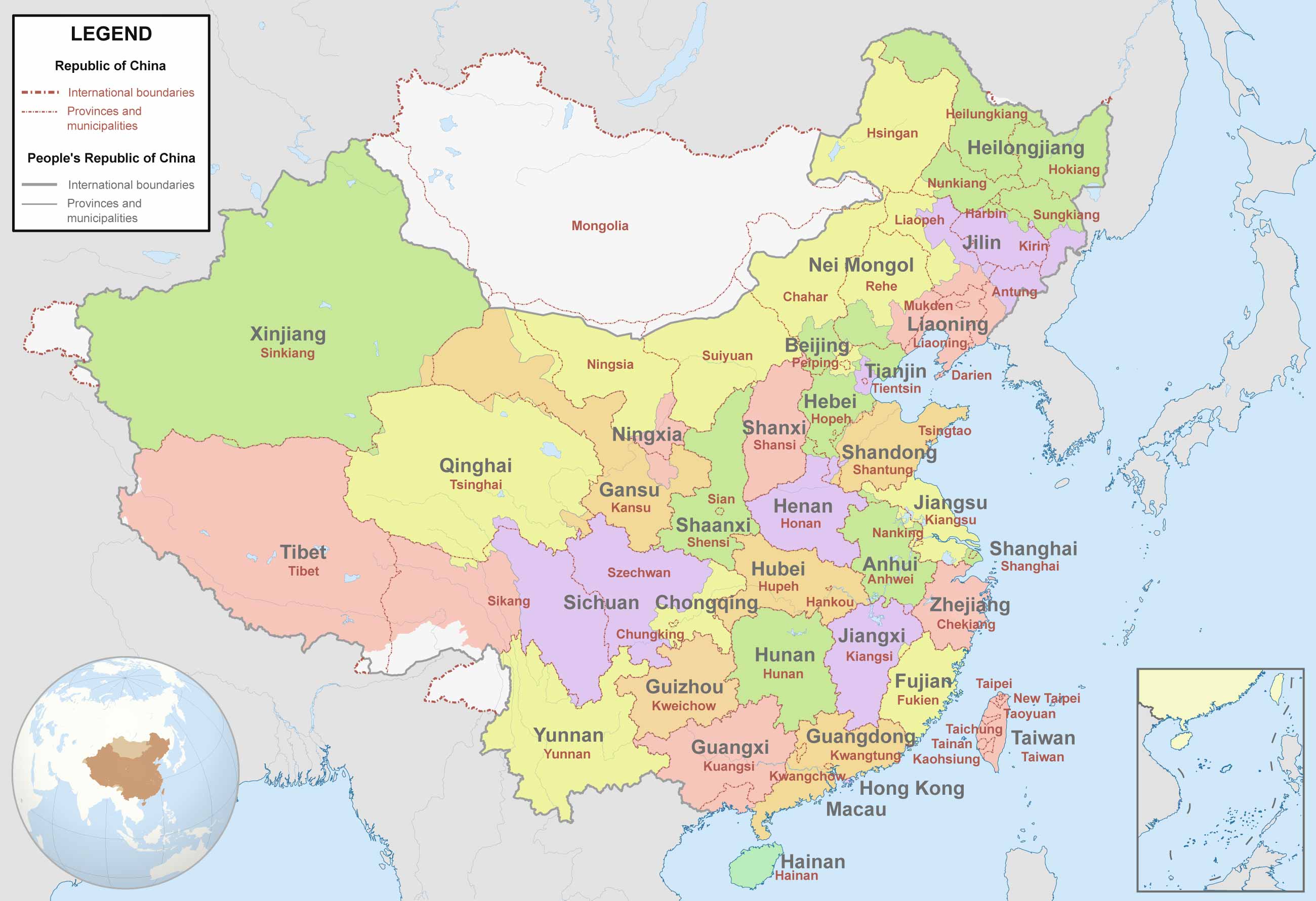 China Regions Map