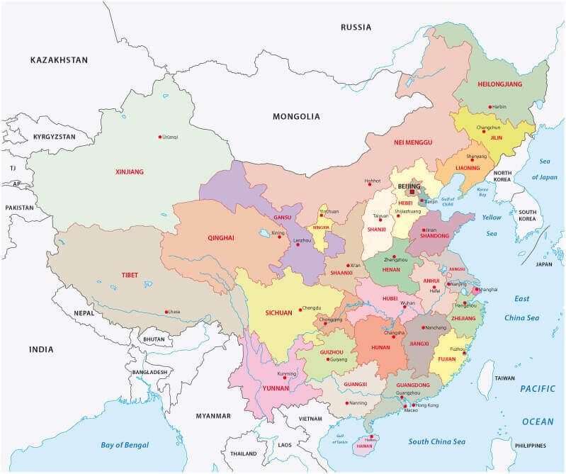 Administrative Divisions Map of China