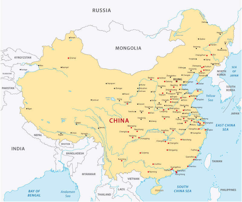 China Cities Map