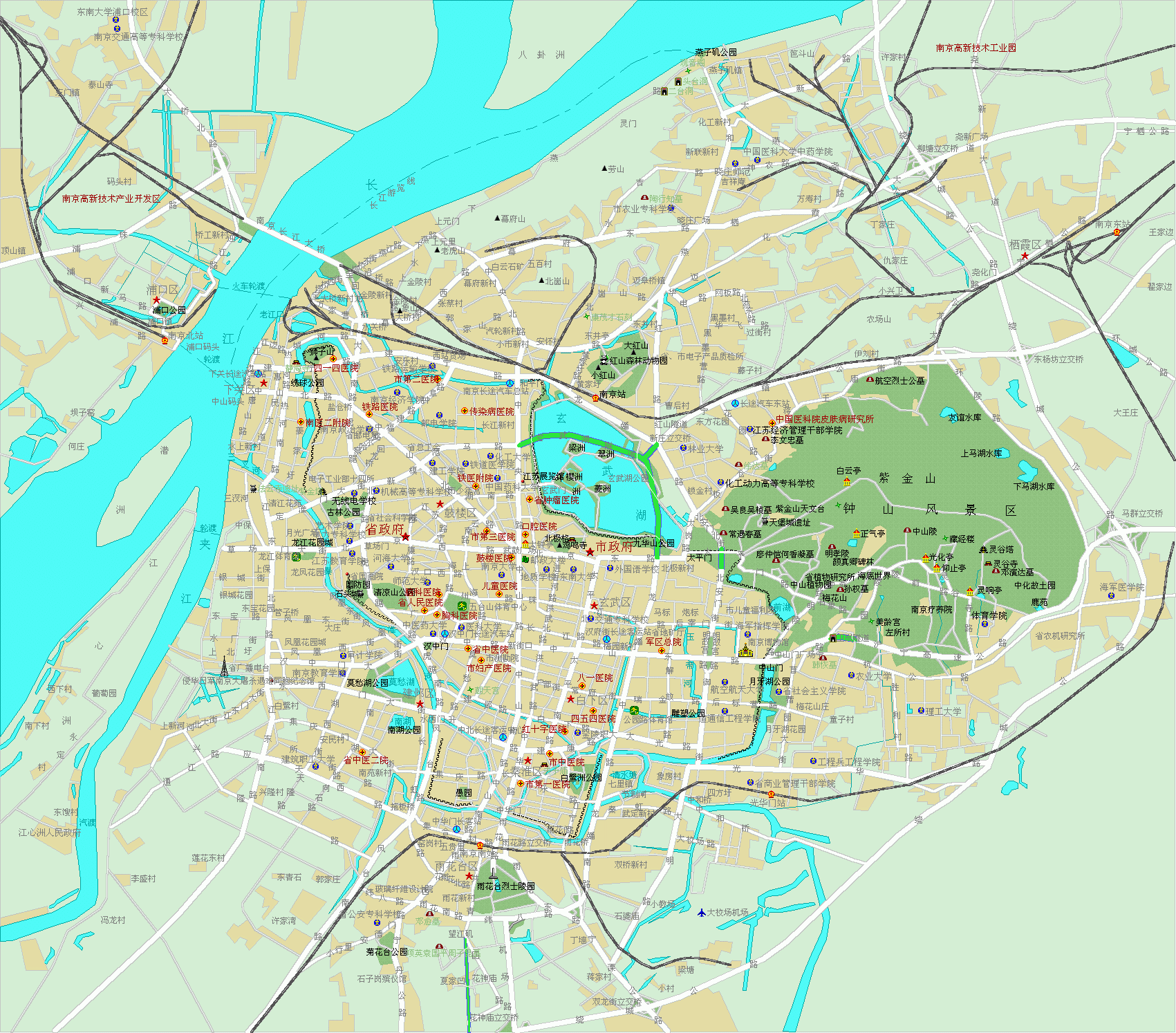 Nanjing Map and Nanjing Satellite Image