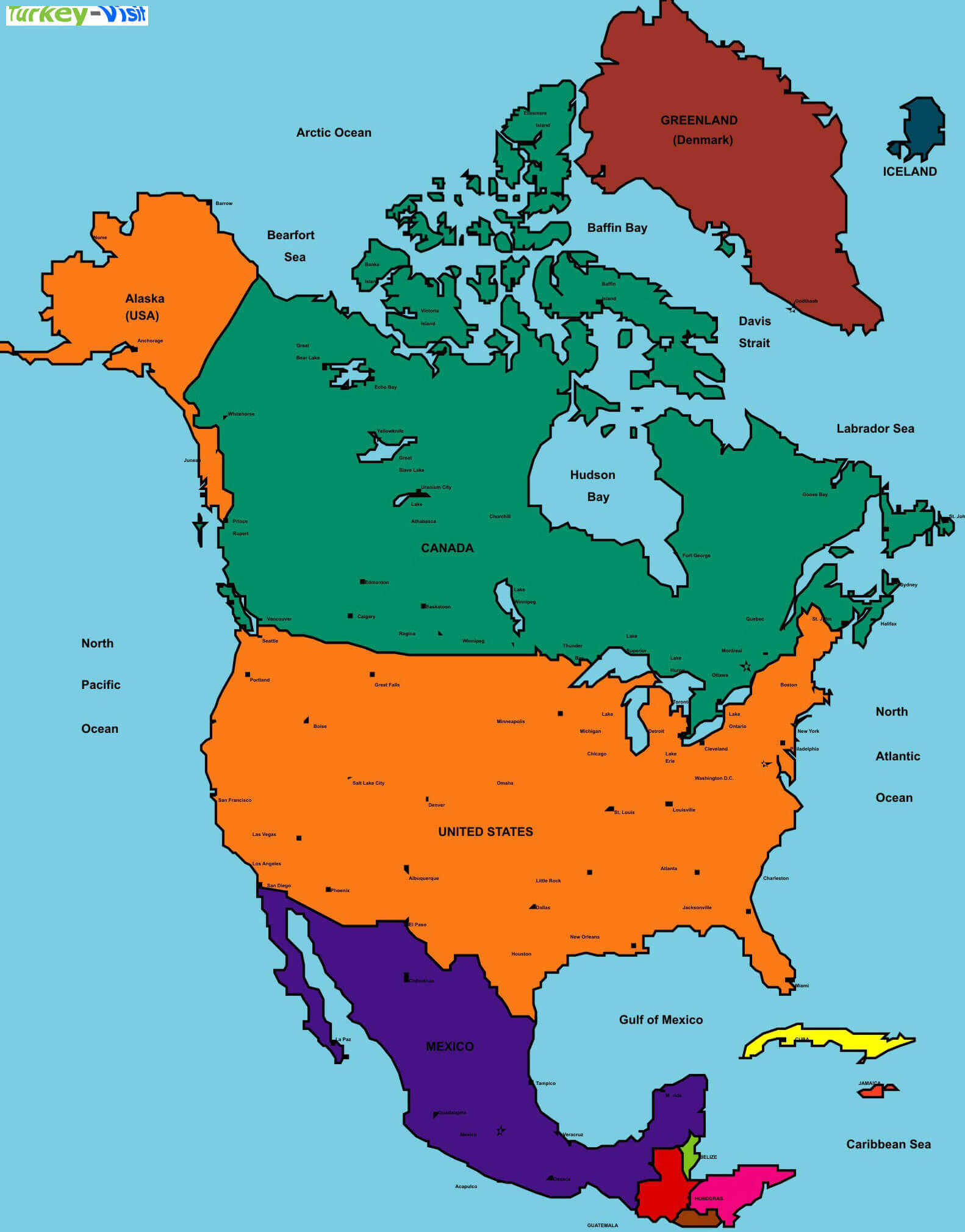 Ведущие страны северной америки. Государства Северной Америки на карте. Материк Америка на карте. Нортх Америка.