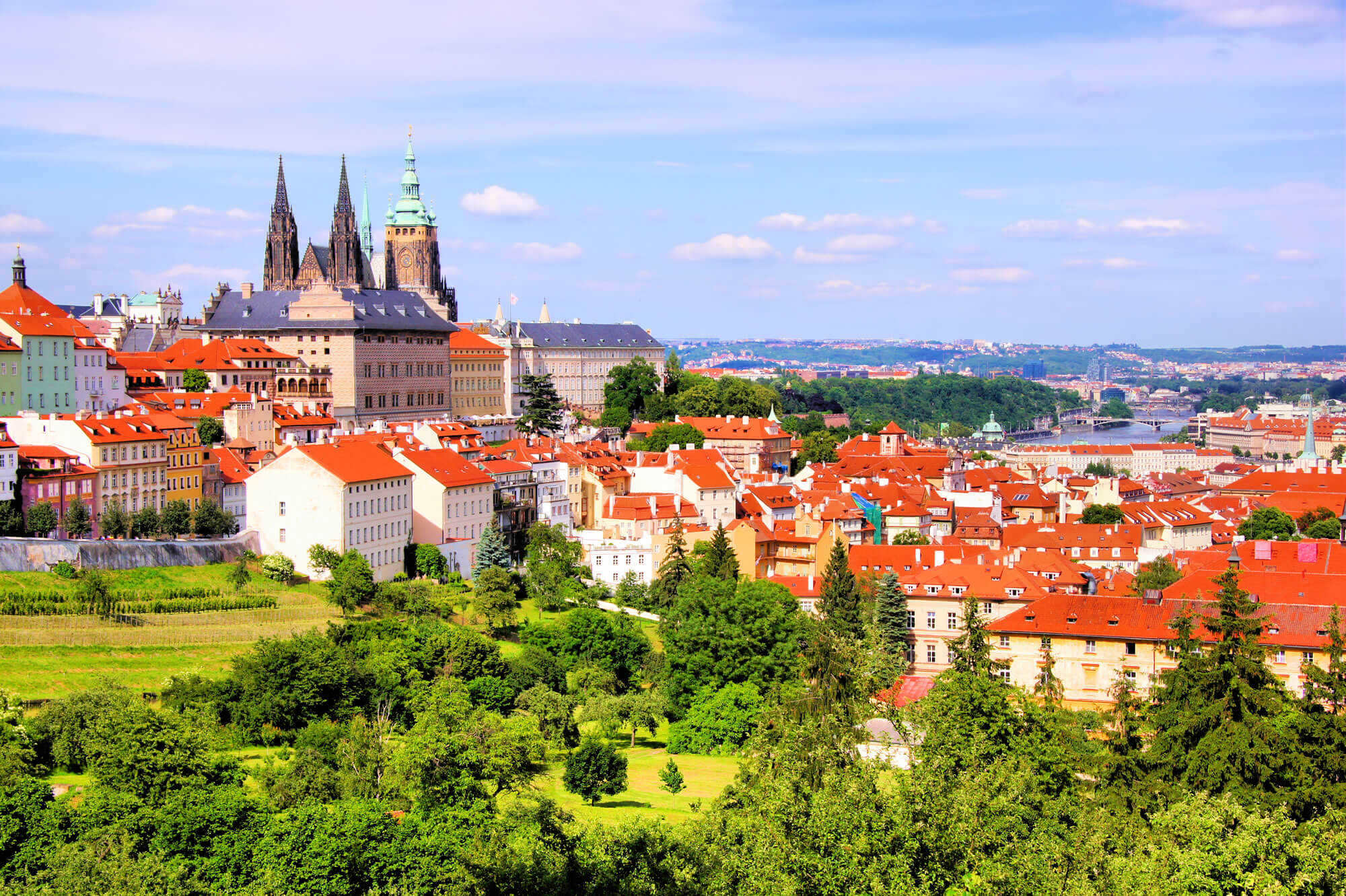 Prague with castle, Czech Republic