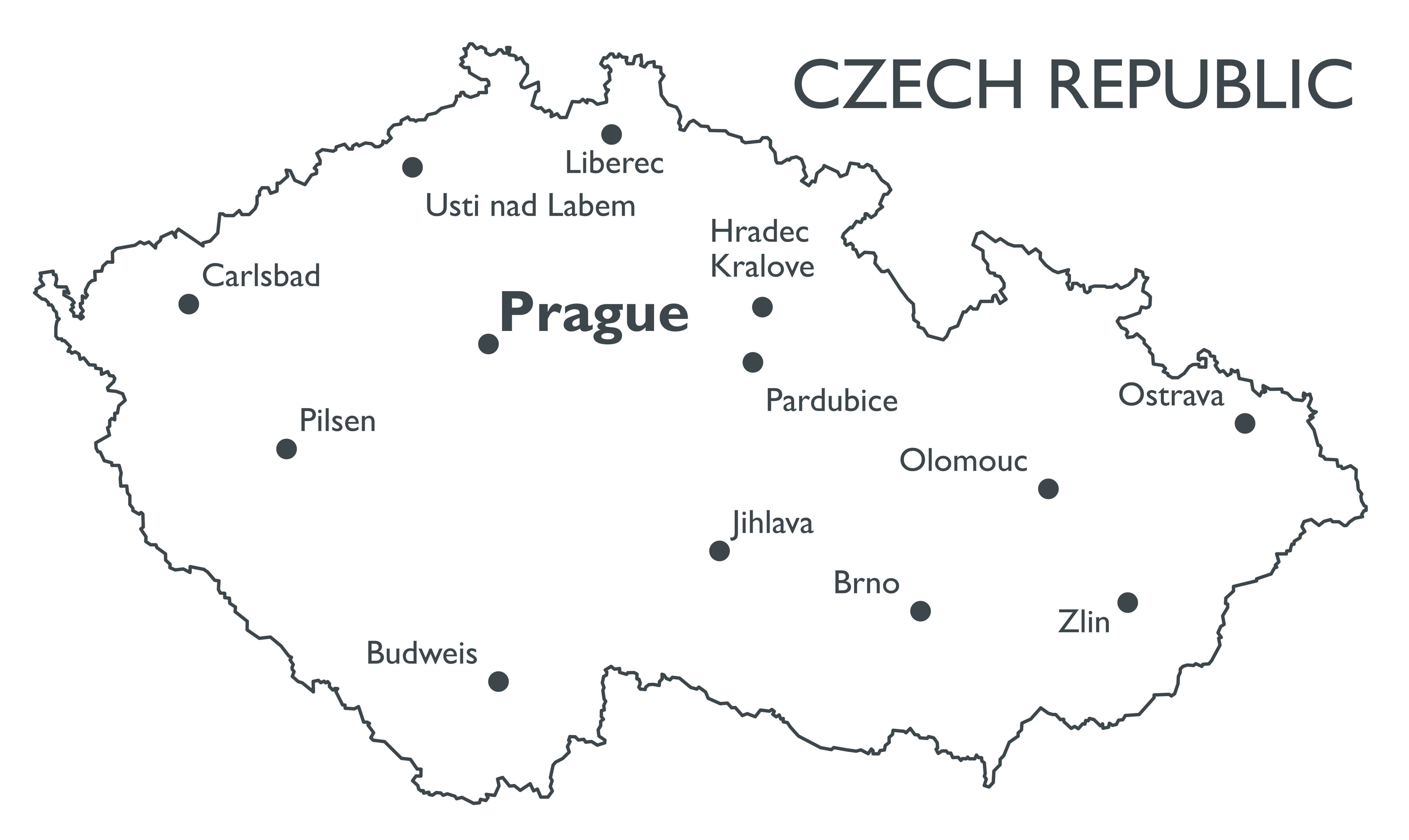 Vector map of Czech republic