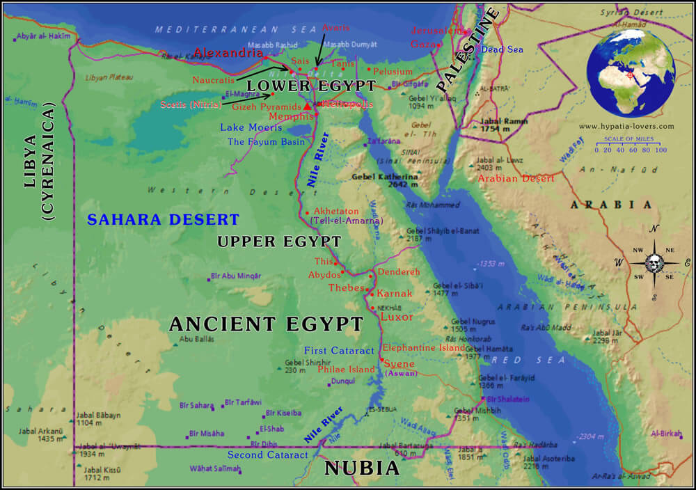 ancient egyptian cities map