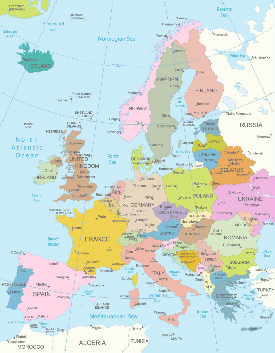 Europe Political Map