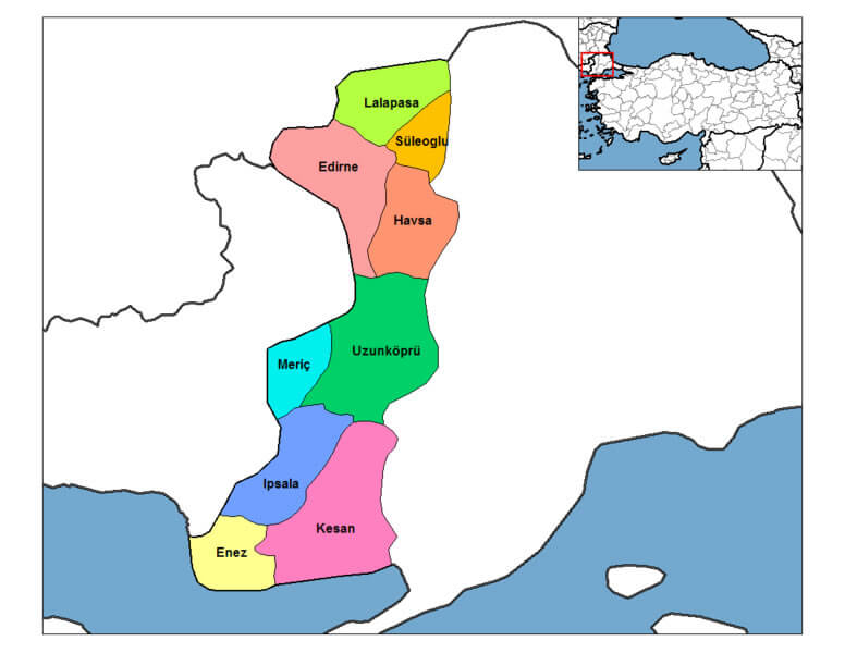 Edirne Map and Edirne Satellite Image