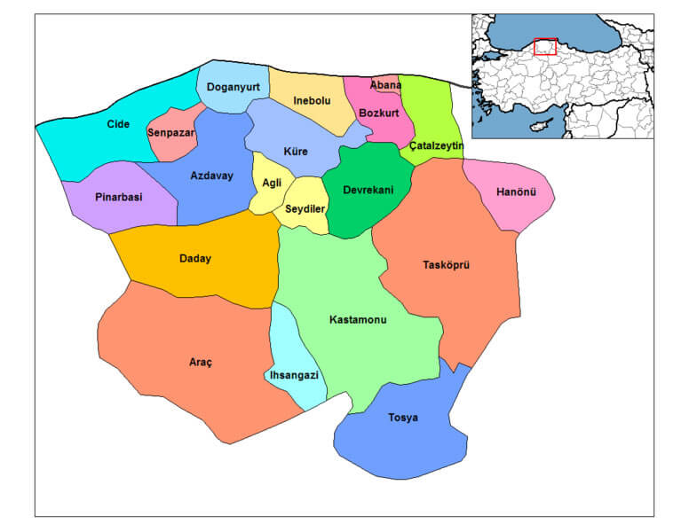 Kastamonu Map and Kastamonu Satellite Image