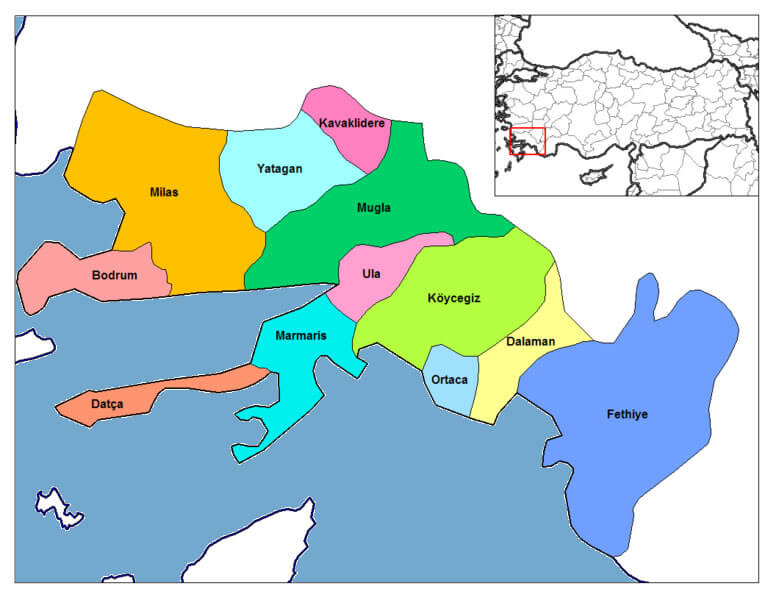 Mugla Map and Mugla Satellite Image