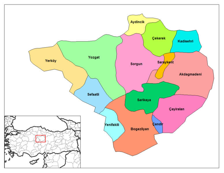 Yozgat Map and Yozgat Satellite Image