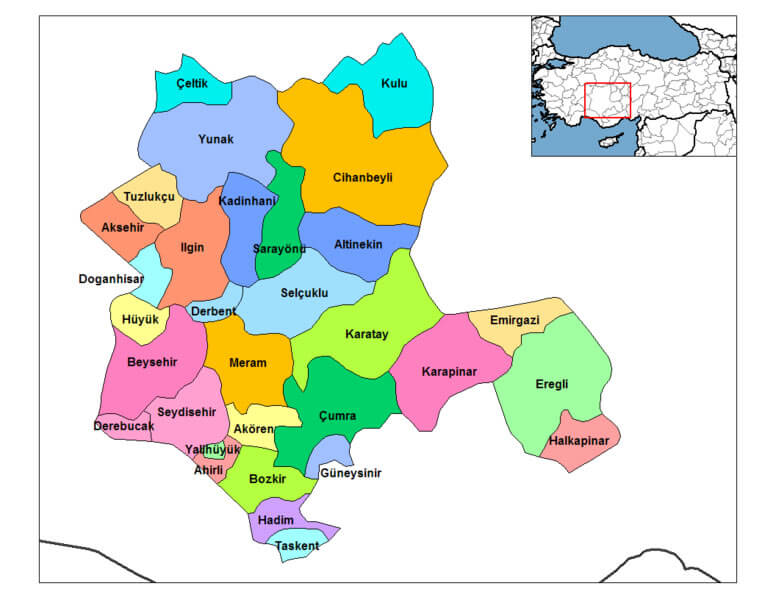 Konya Map and Konya Satellite Image