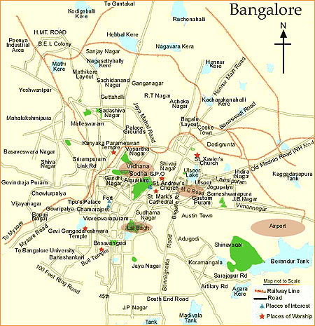 Bangalore Map and Bangalore Satellite Images