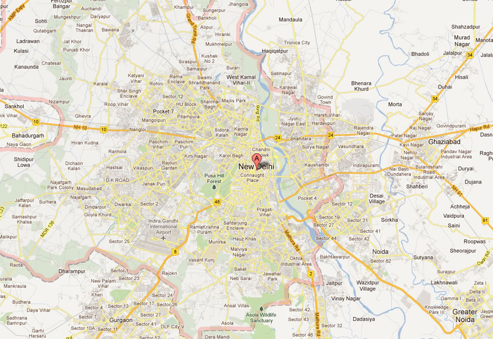 Delhi Map - India