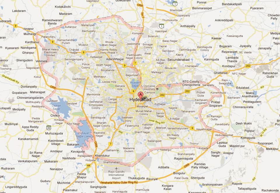 Hyderabad Map - India