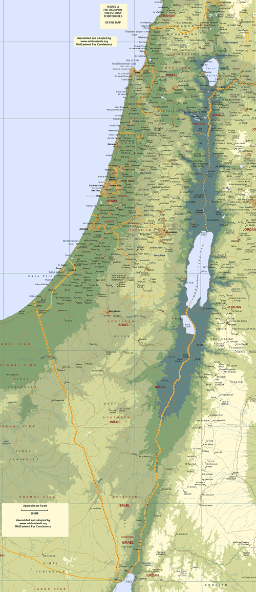 israel Map and israel Satellite Images