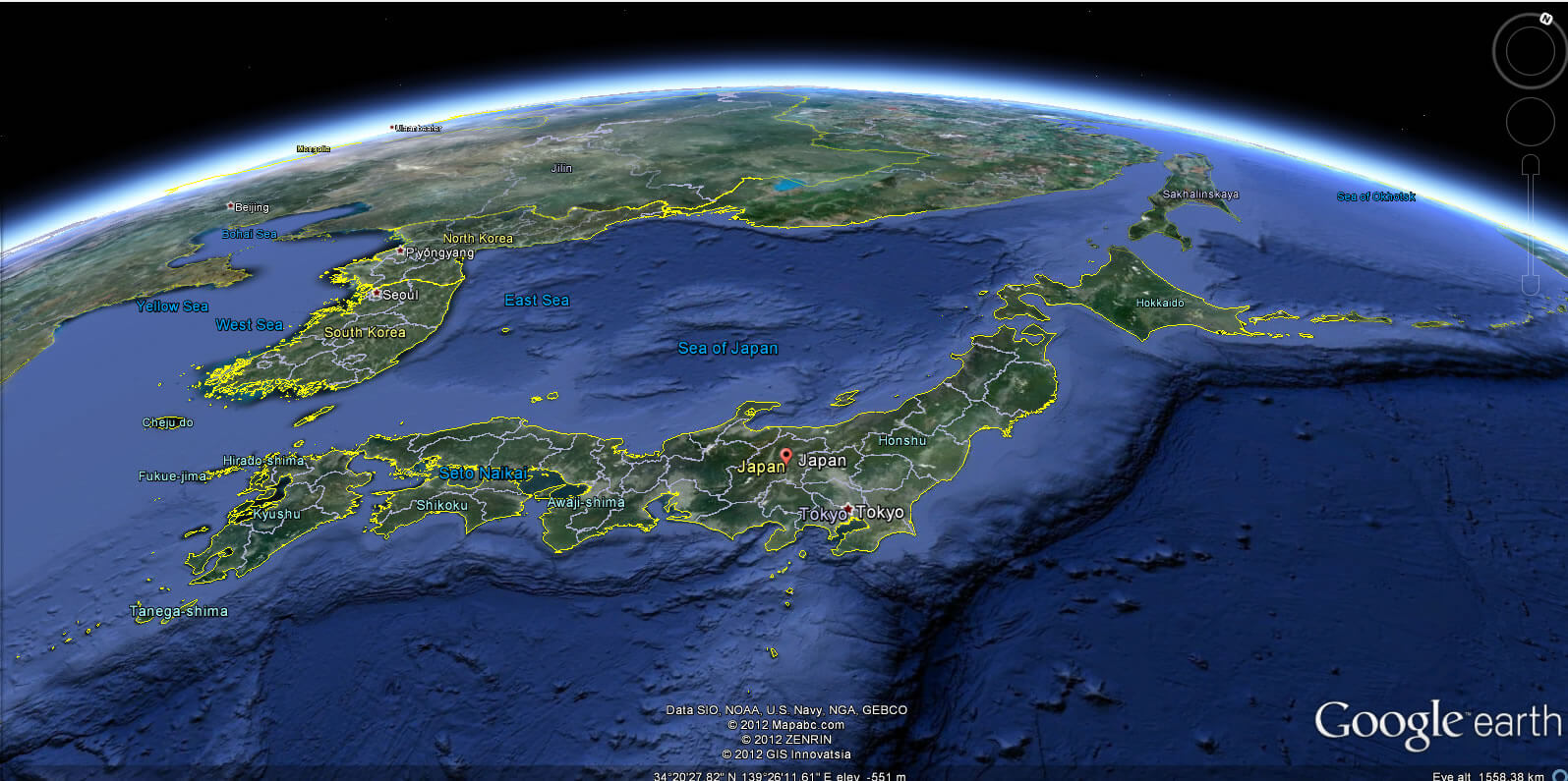 Japan Map And Japan Satellite Image