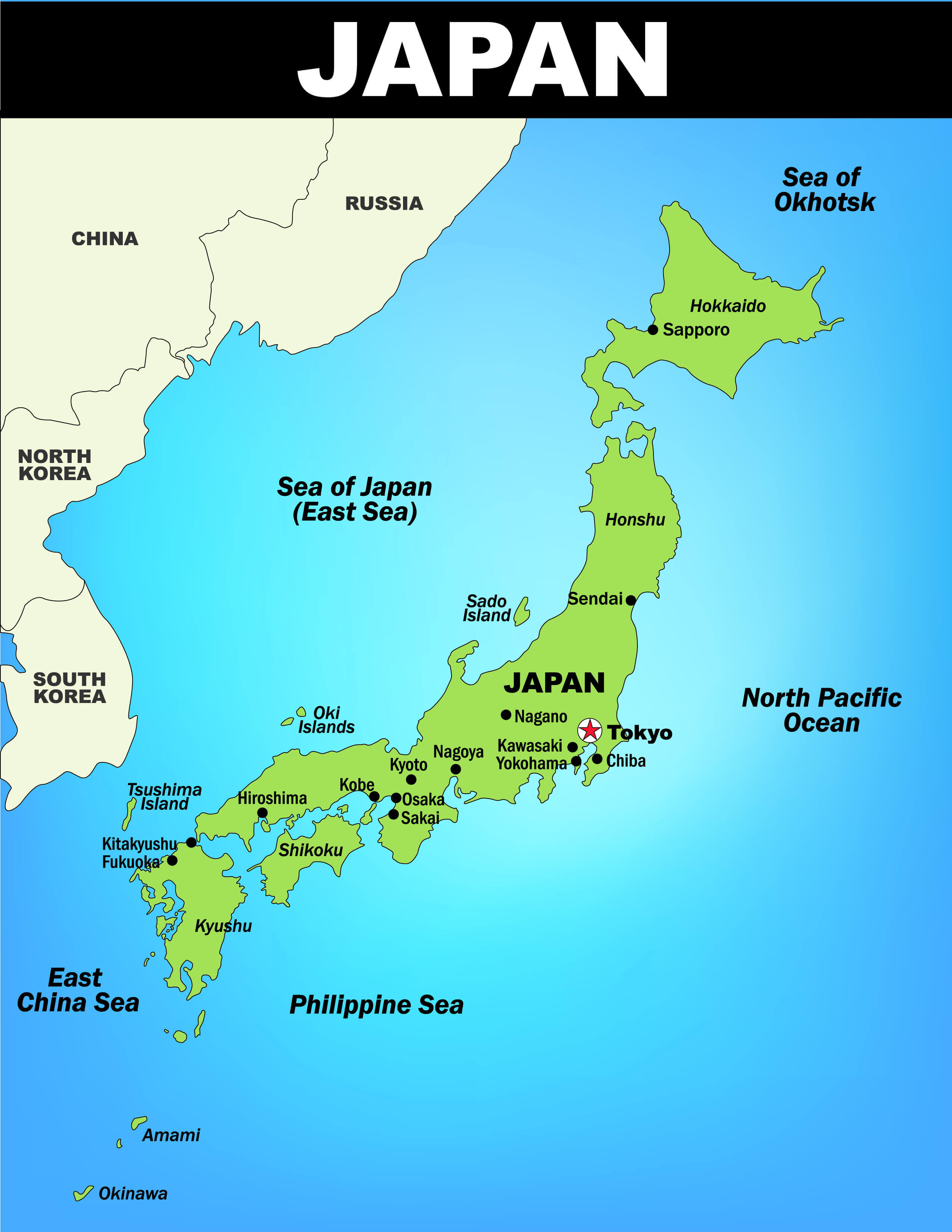 Detailed Map of Japan