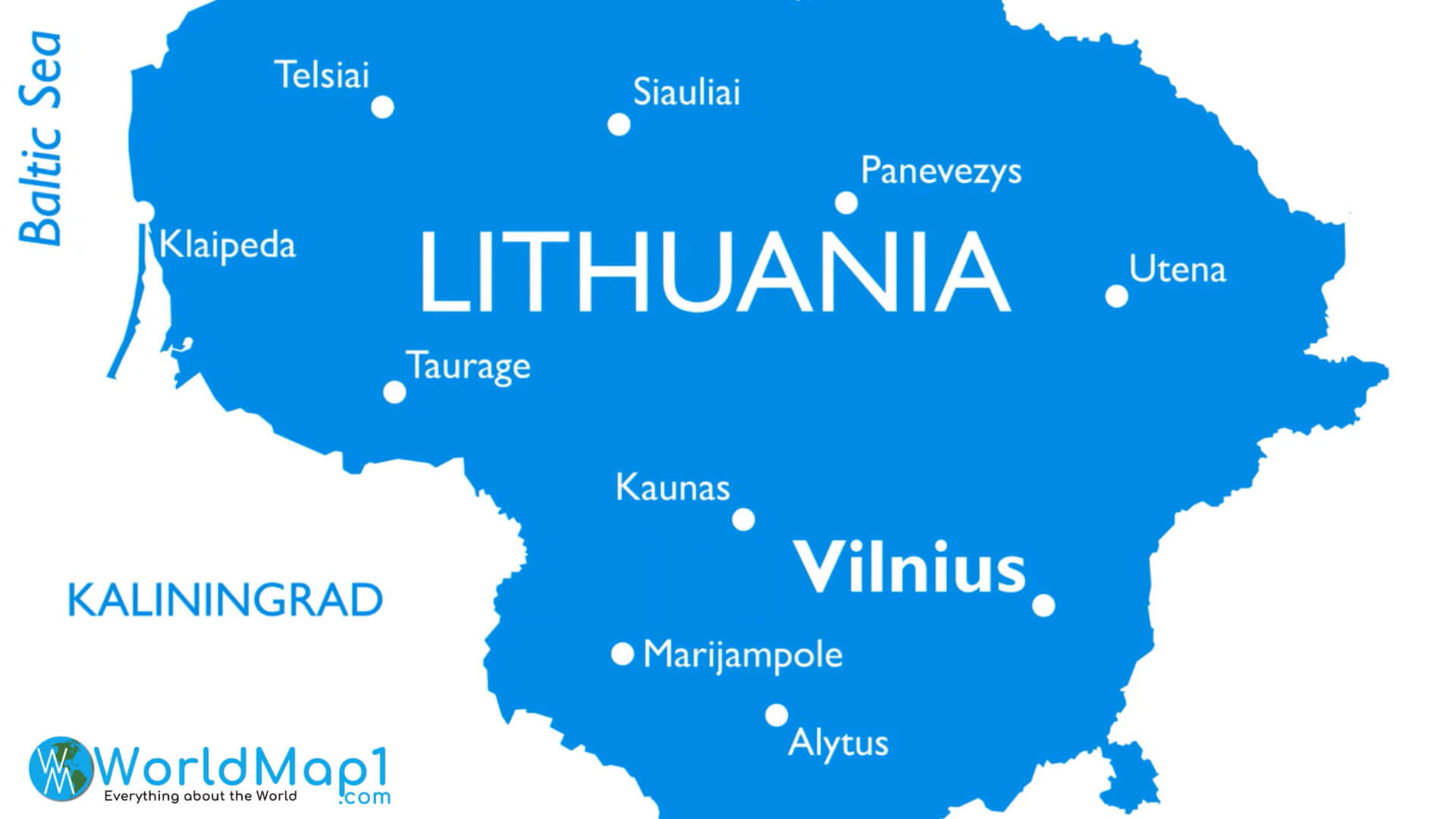 Lithuania Free Printable Map