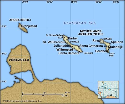 Netherlands Antilles Map Netherlands Antilles