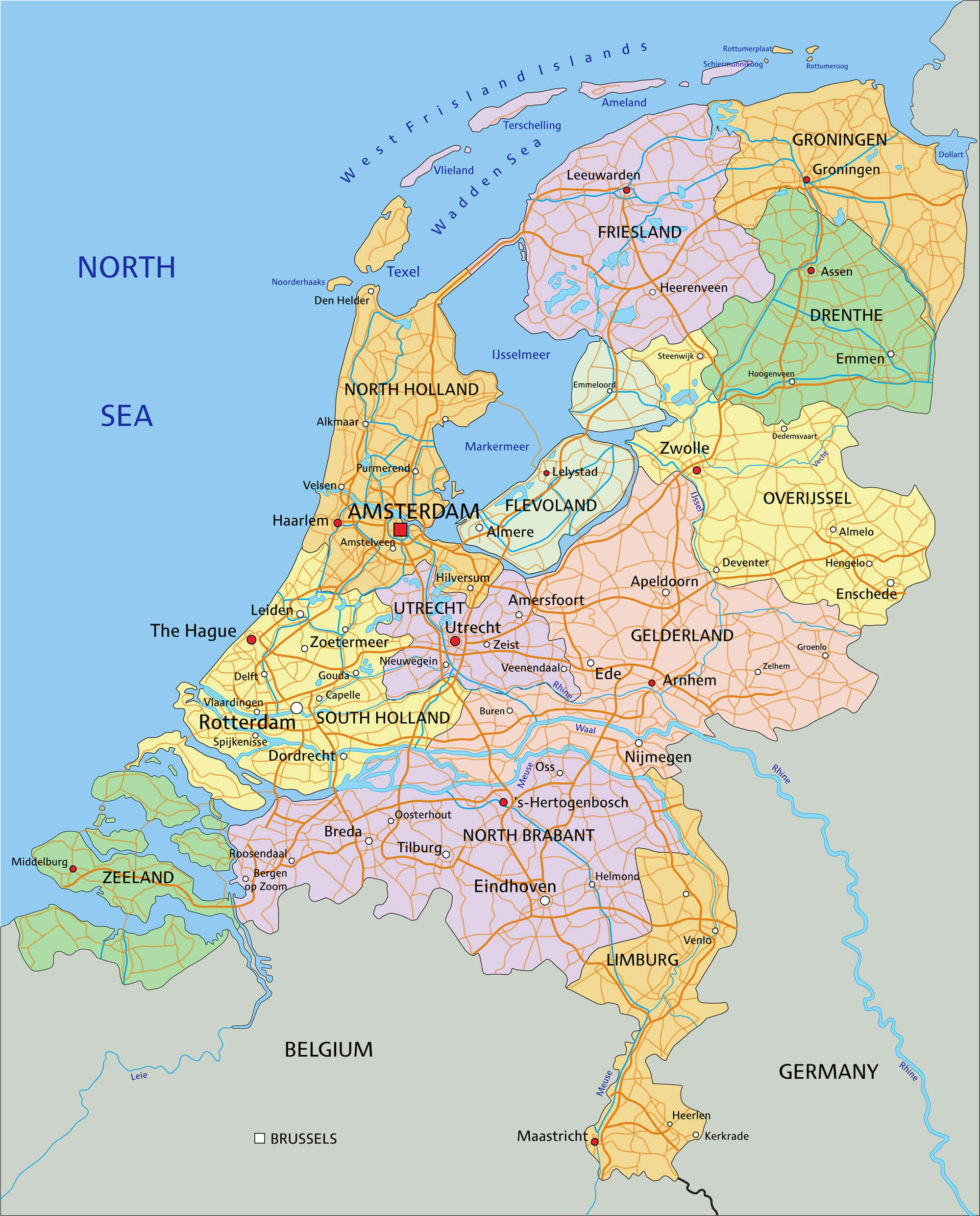 Netherlands Administrative Map