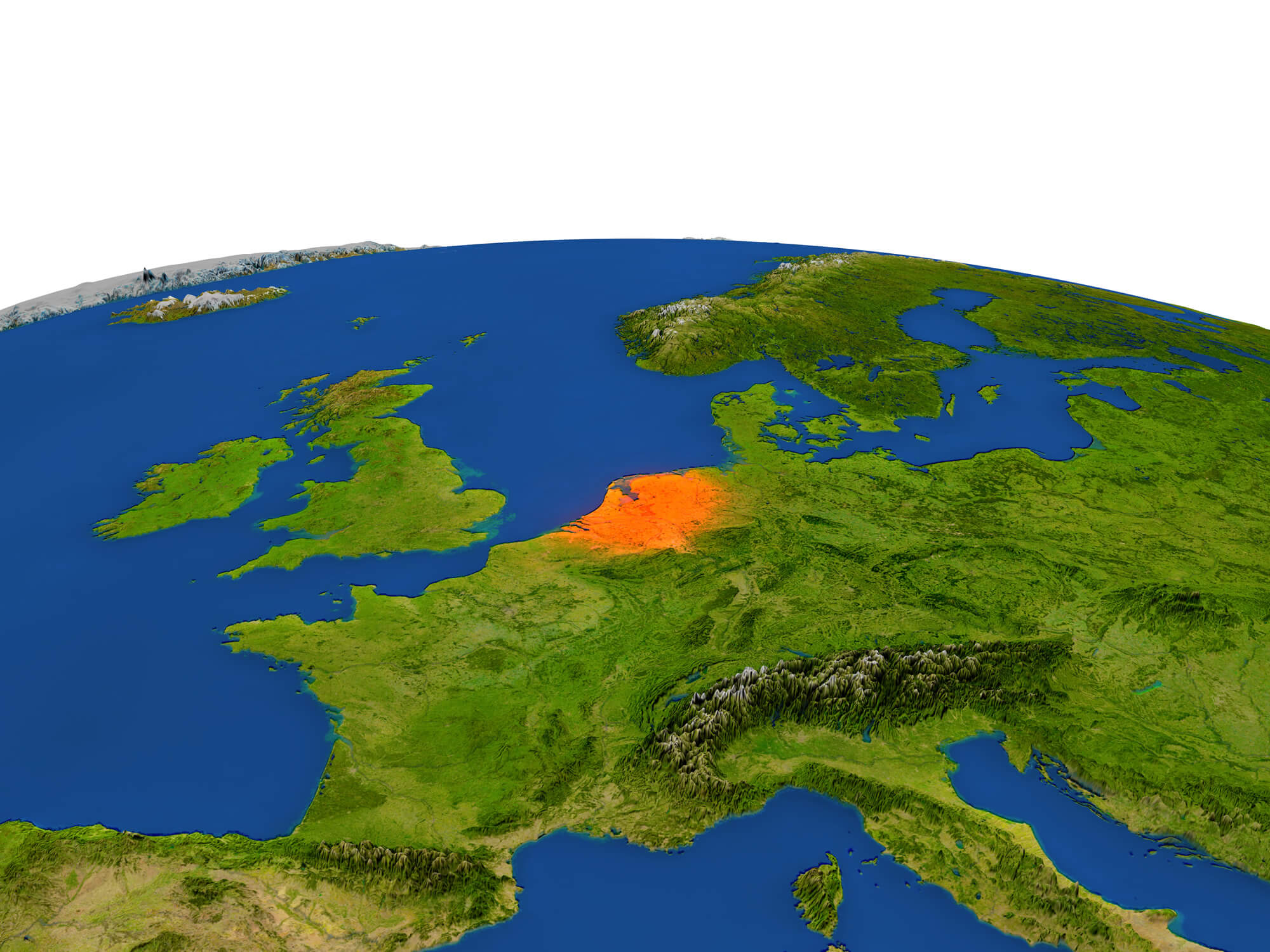 Netherlands Satellite Map