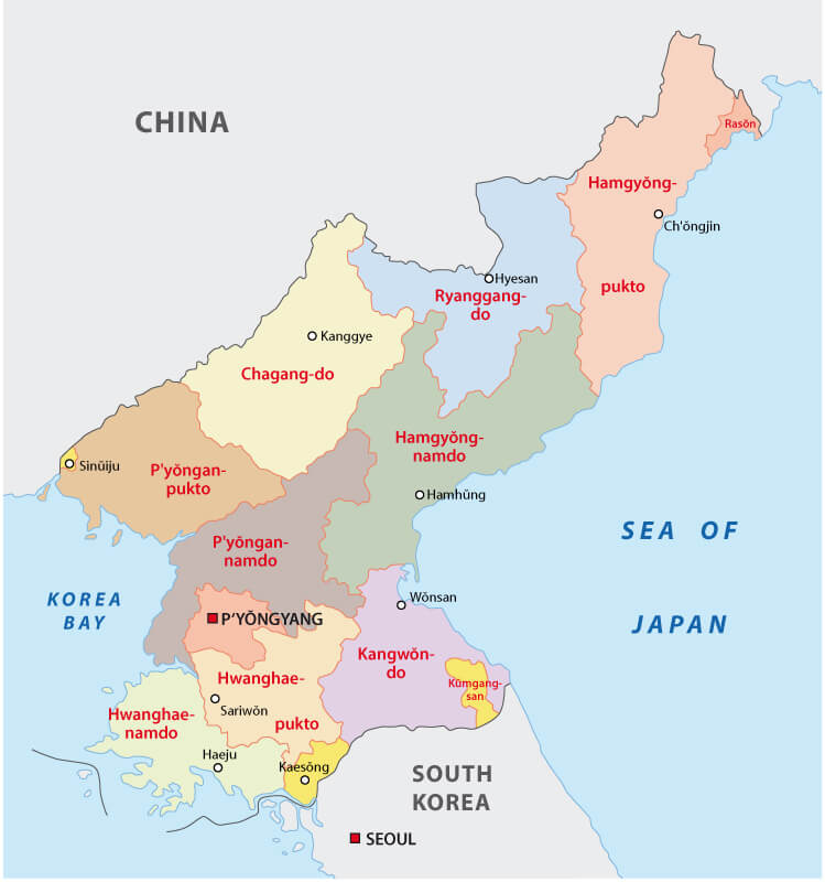 North Korea Administrative Map