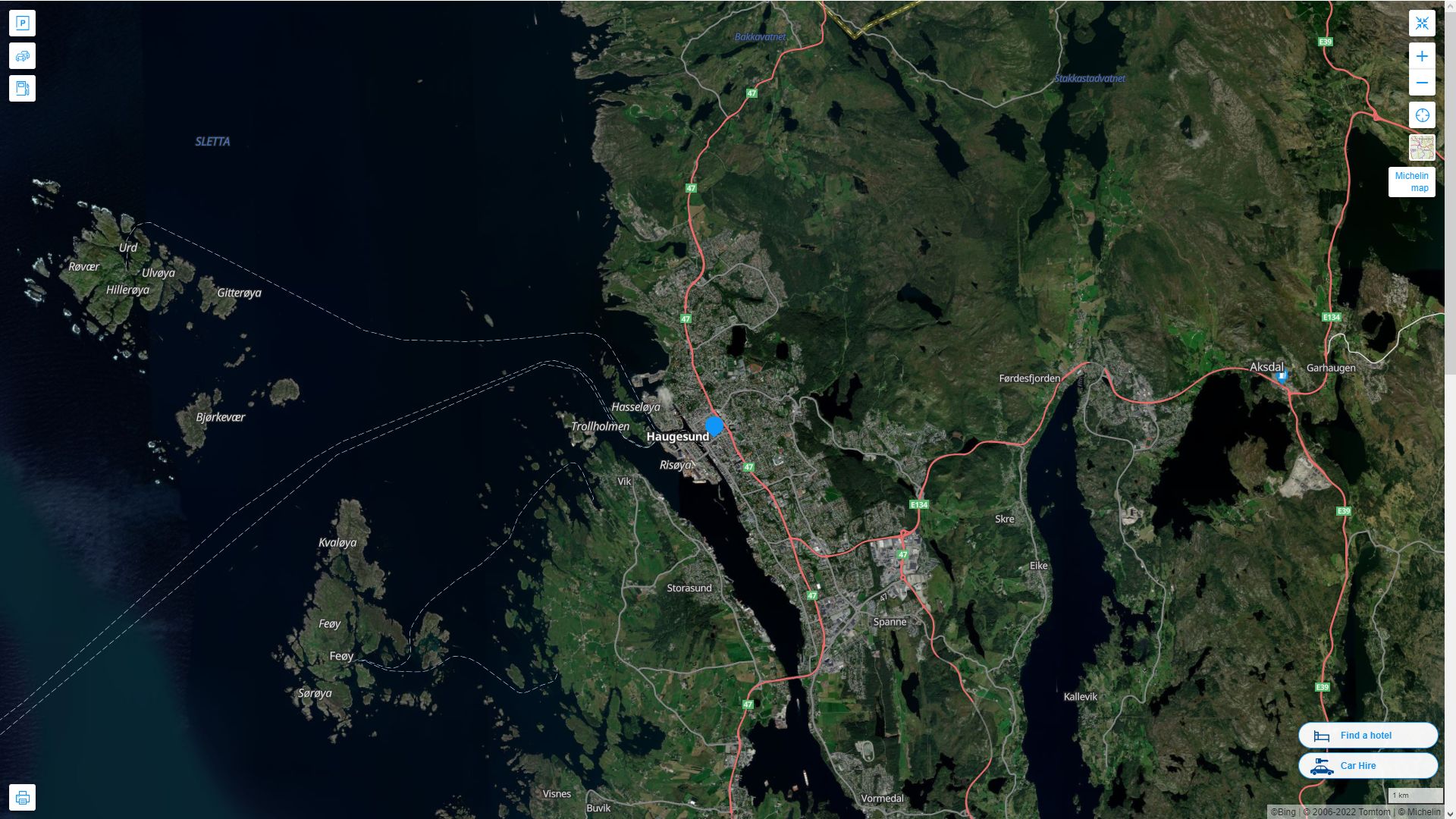 Haugesund Map and Haugesund Satellite Images