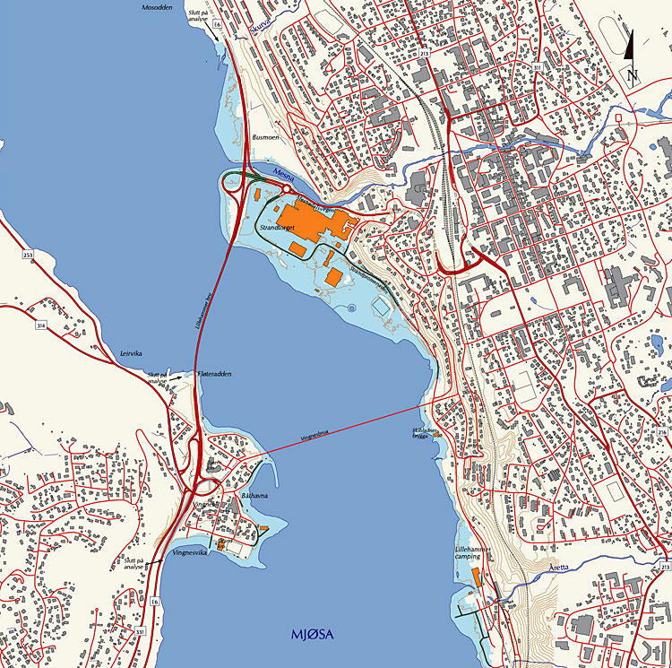 Lillehammer Map and Lillehammer Satellite Image