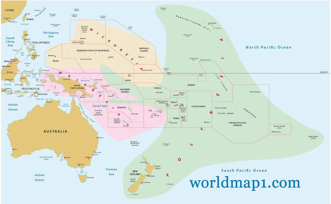 Oceania Country Maps and Australia