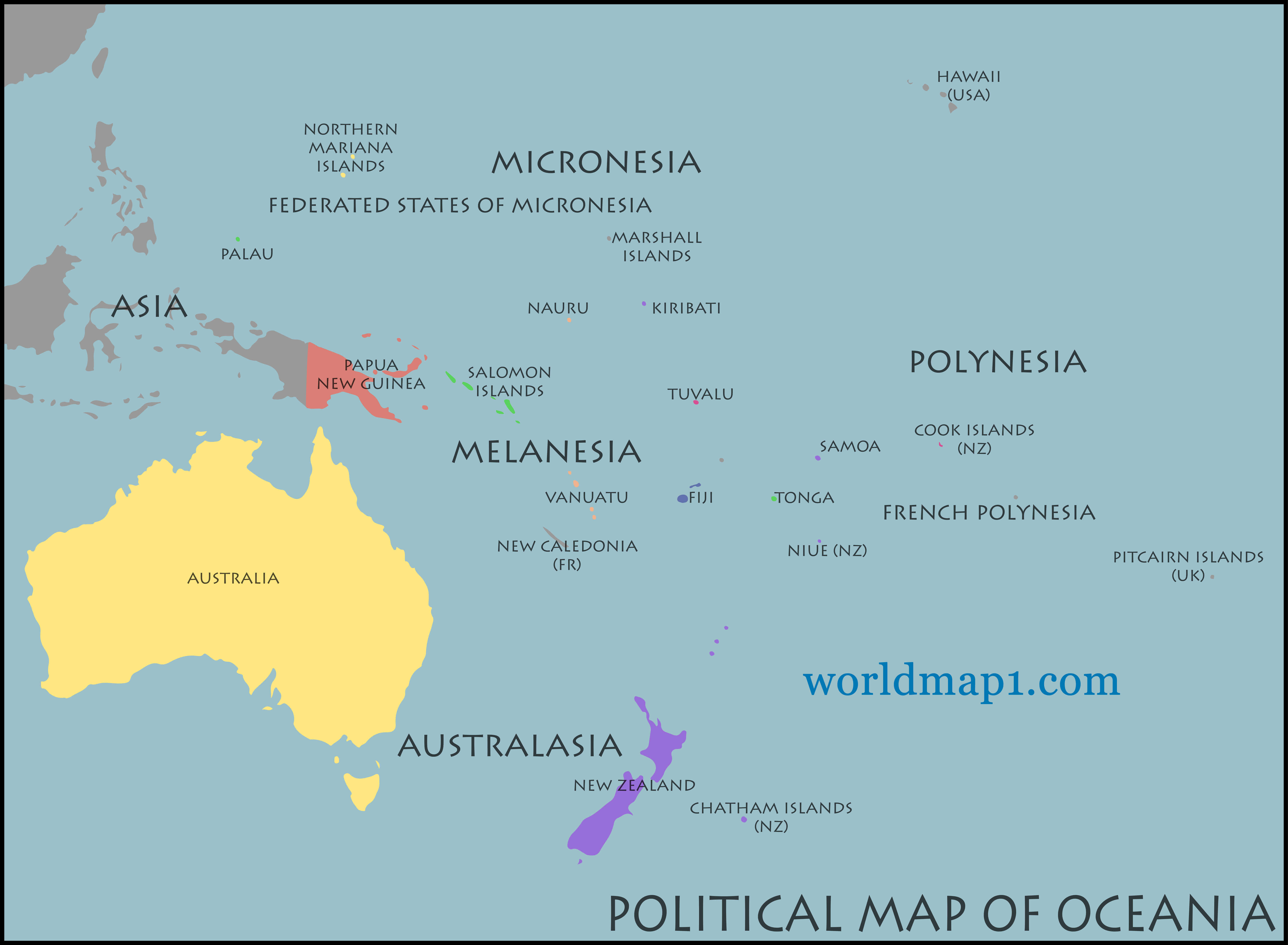 Political Map of Oceania