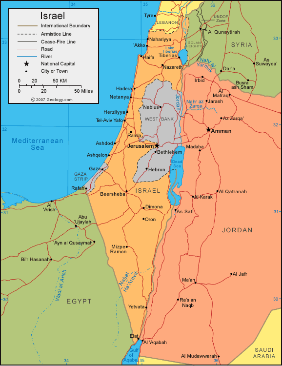 Palestine Map and Palestine Satellite Image