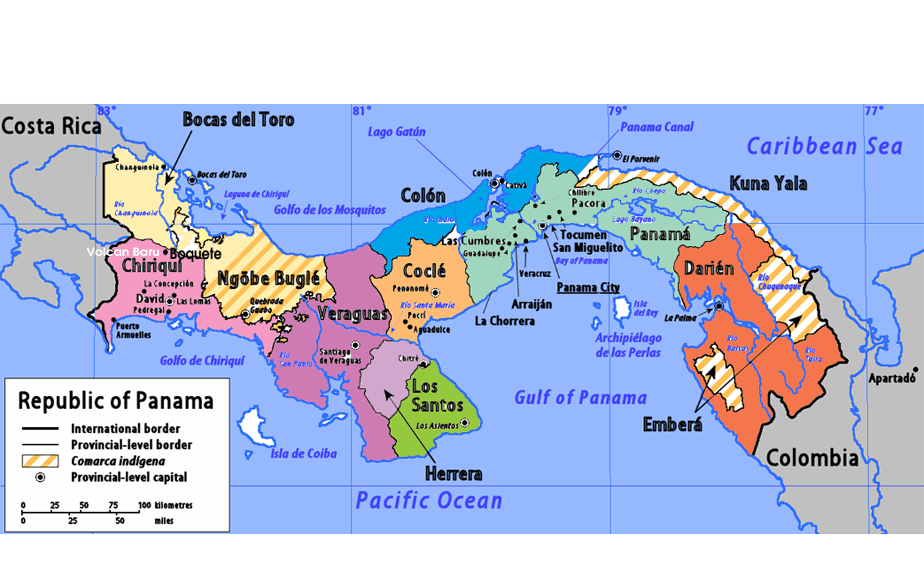 Панама государство на карте