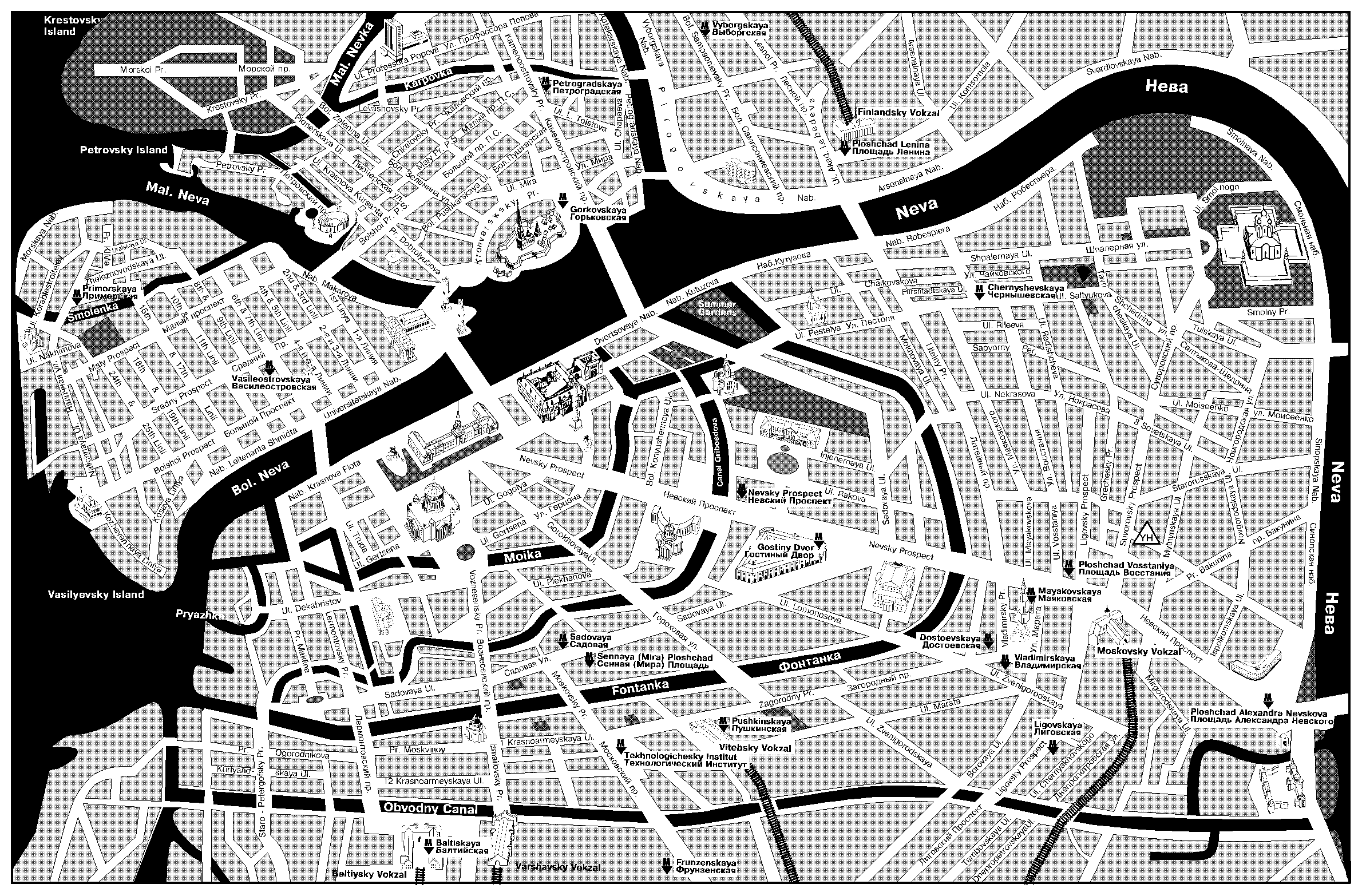 Карта спб с линейкой